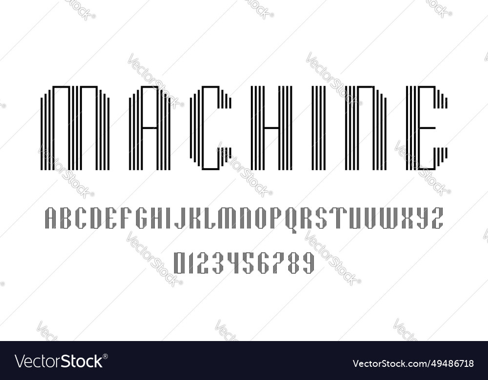 Set of alphabets font letters and numbers vector image Set of alphabets font letters and numbers