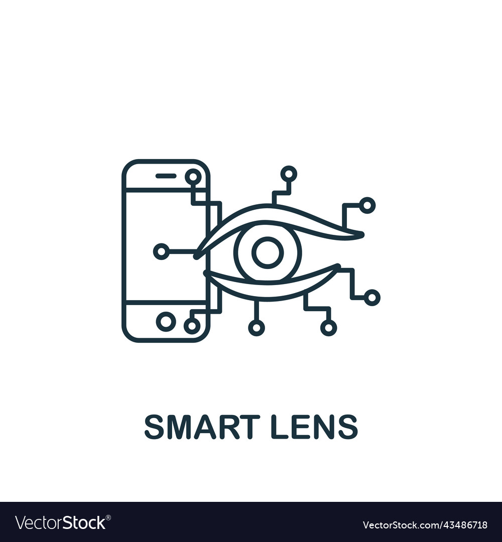 Smart lens icon monochrome simple artificial