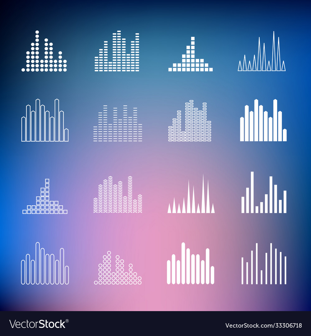 Sound wave shapes on blur background equalizer