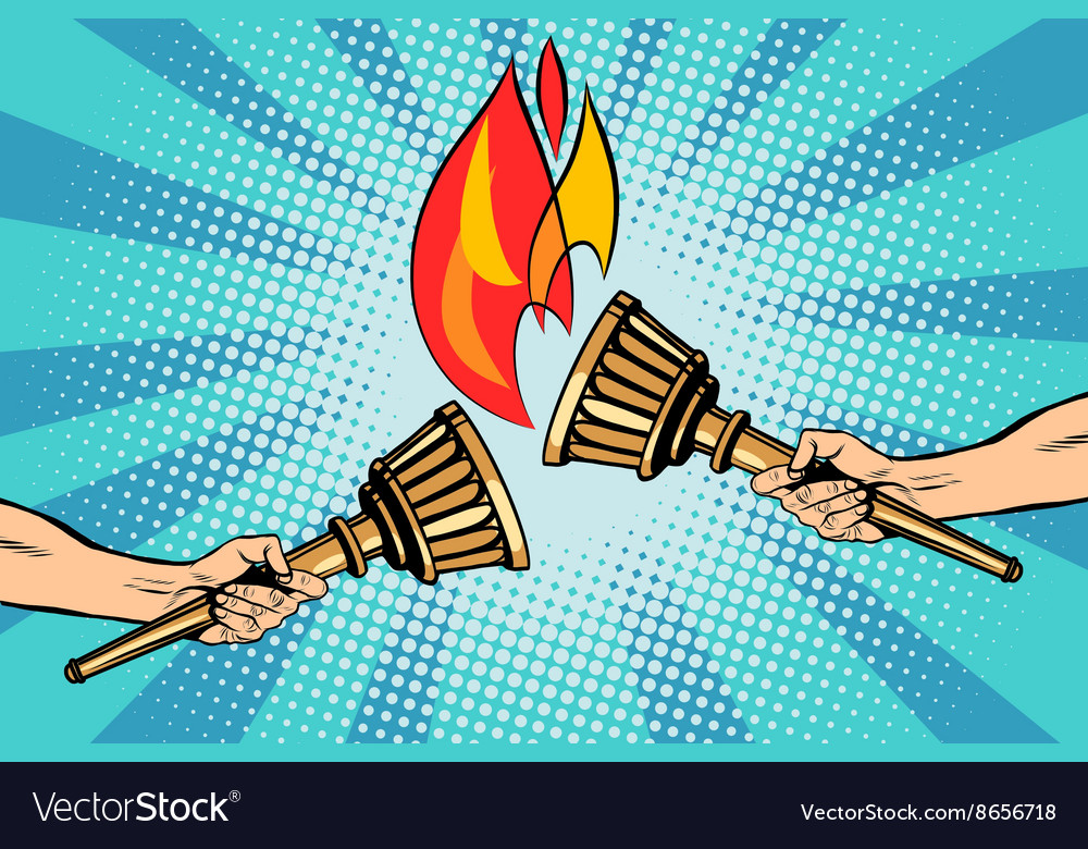 Torches torch relay Royalty Free Vector Image VectorStock