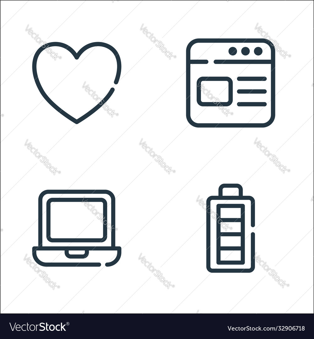 Ui master line icons linear set quality