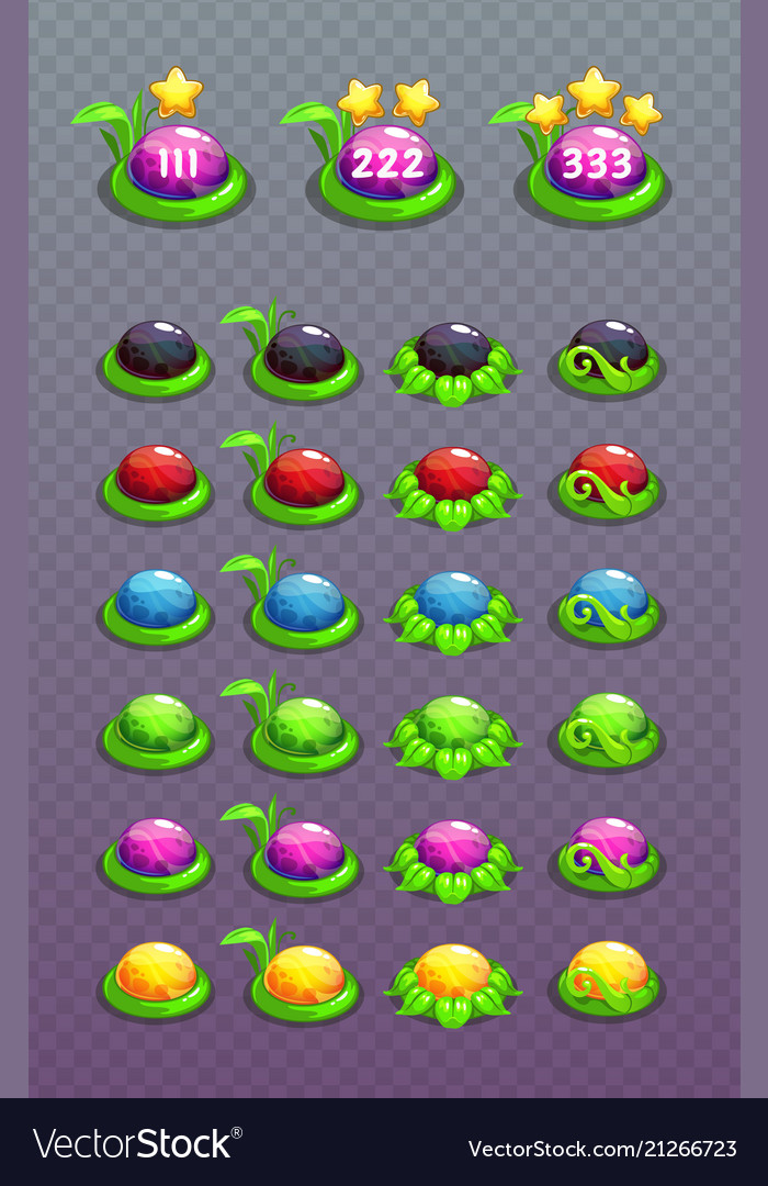 Cartoon level pointers set vector image Cartoon level pointers set