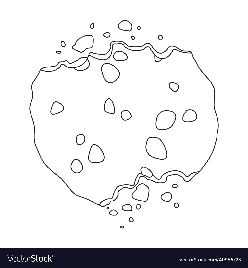 Cookies with crumbs iconoutline vector image Cookies with crumbs iconoutline