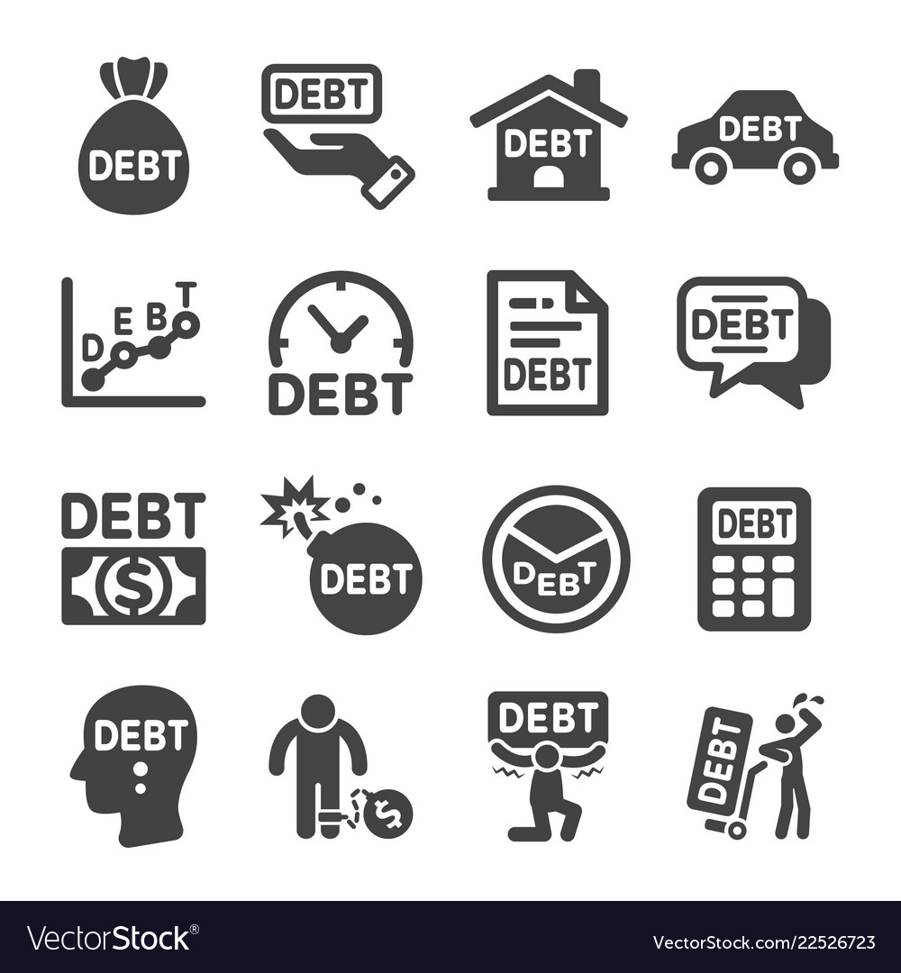 Debt icon Royalty Free Vector Image - VectorStock