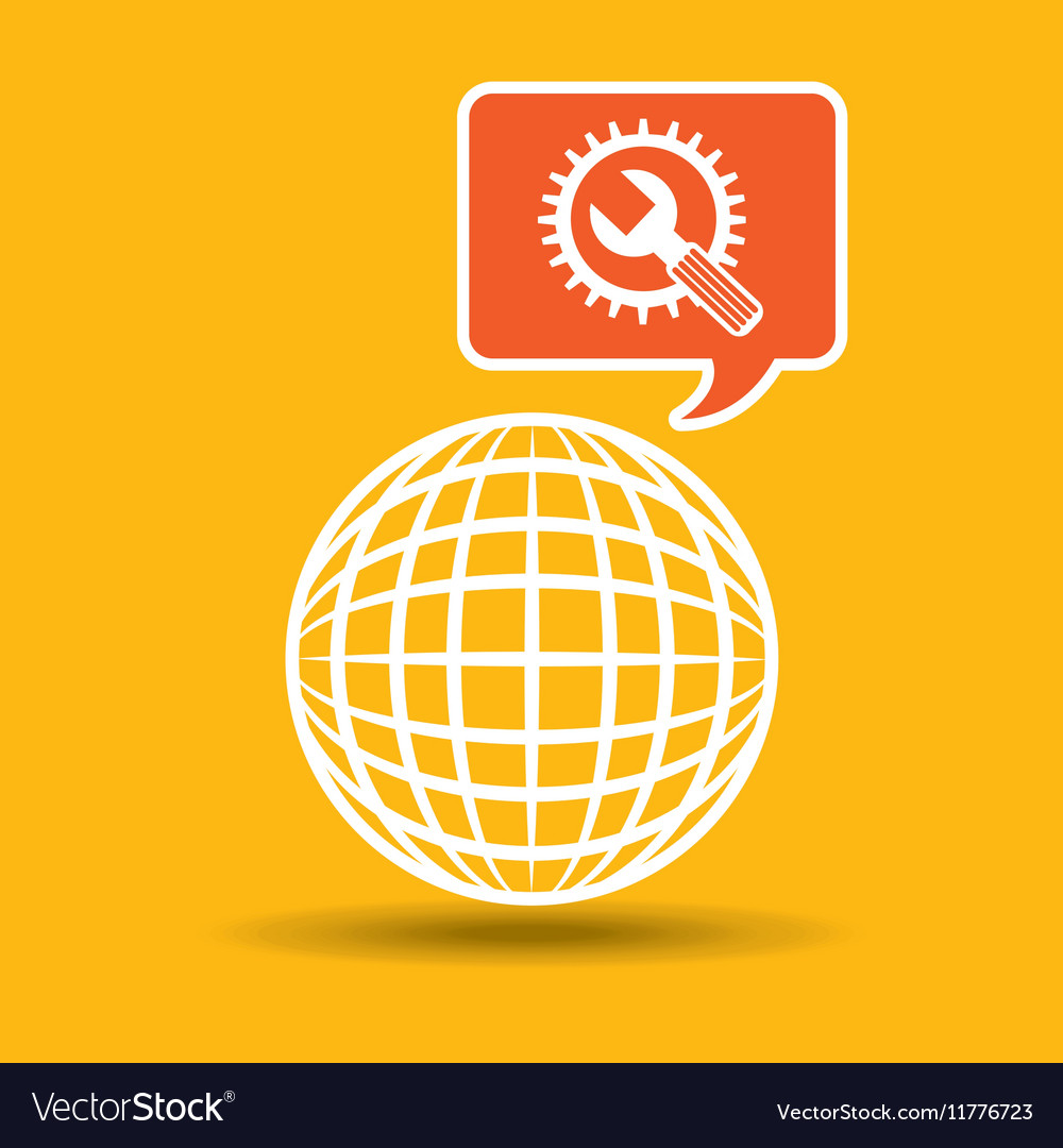 Global web network tool support icon
