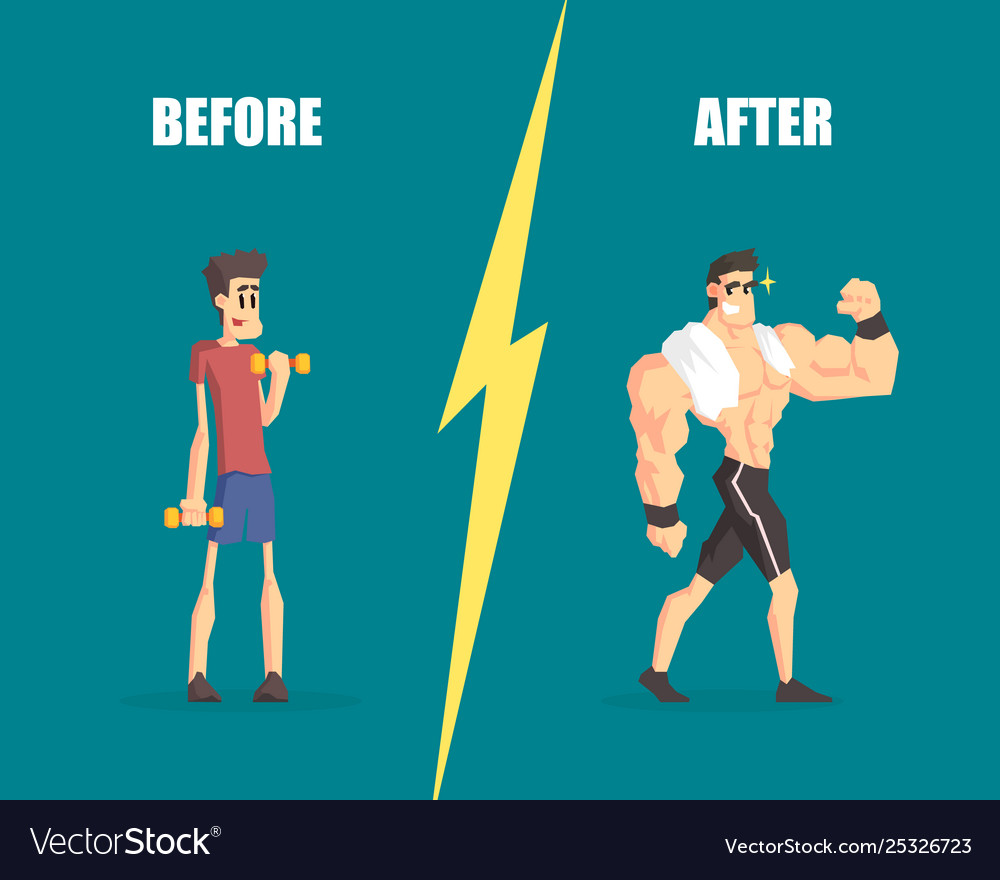 Man Before and After Training