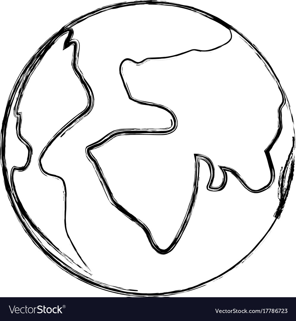 Map Of The World On Blurred Silhouette Royalty Free Vector