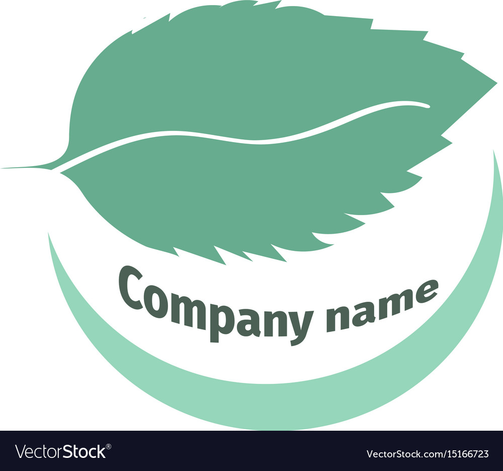 Mint logo for company isolated leaves