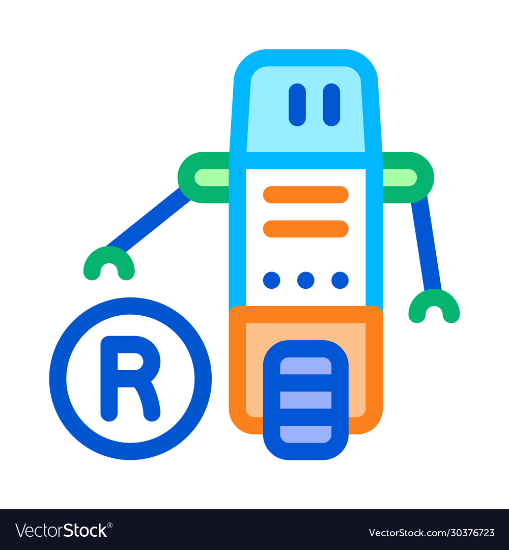 Moving robot icon outline vector image Moving robot icon outline
