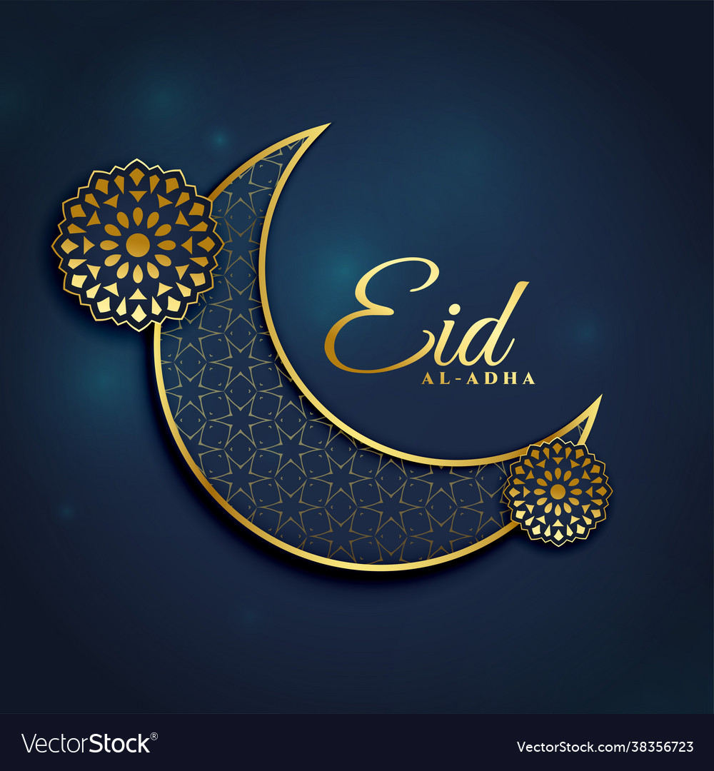 Premium golden eid al adha festival background Vector Image