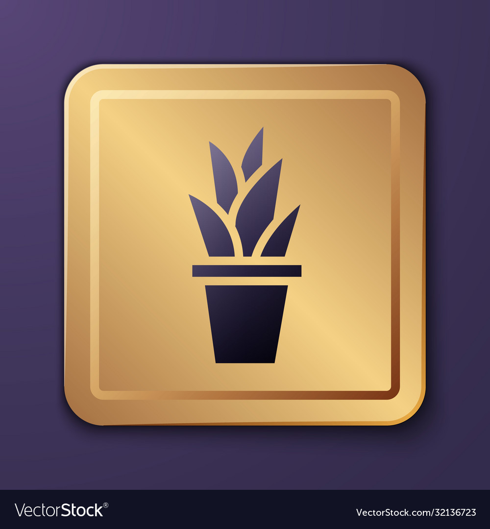 Purple plant in pot icon isolated on Royalty Free Vector