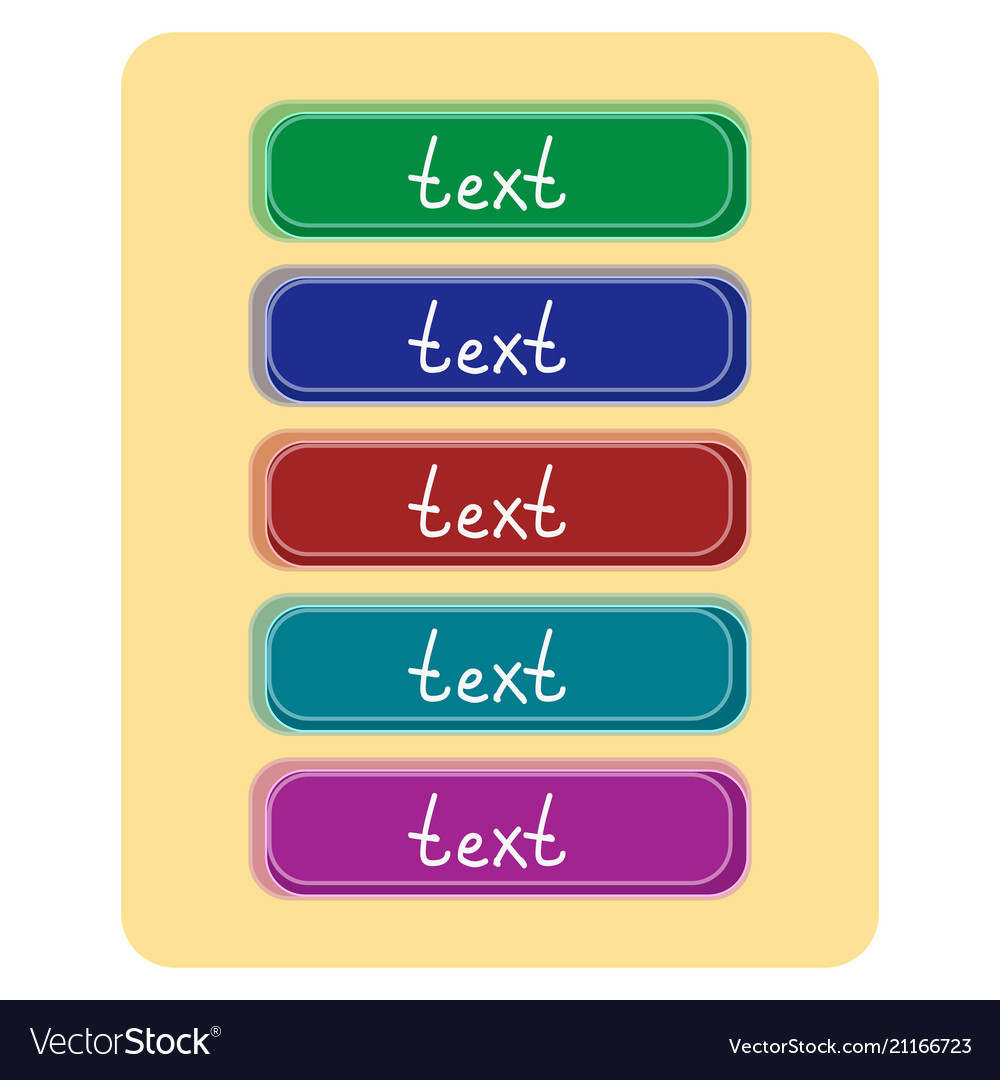 Set of graphic buttons for web design vector image Set of graphic buttons for web design