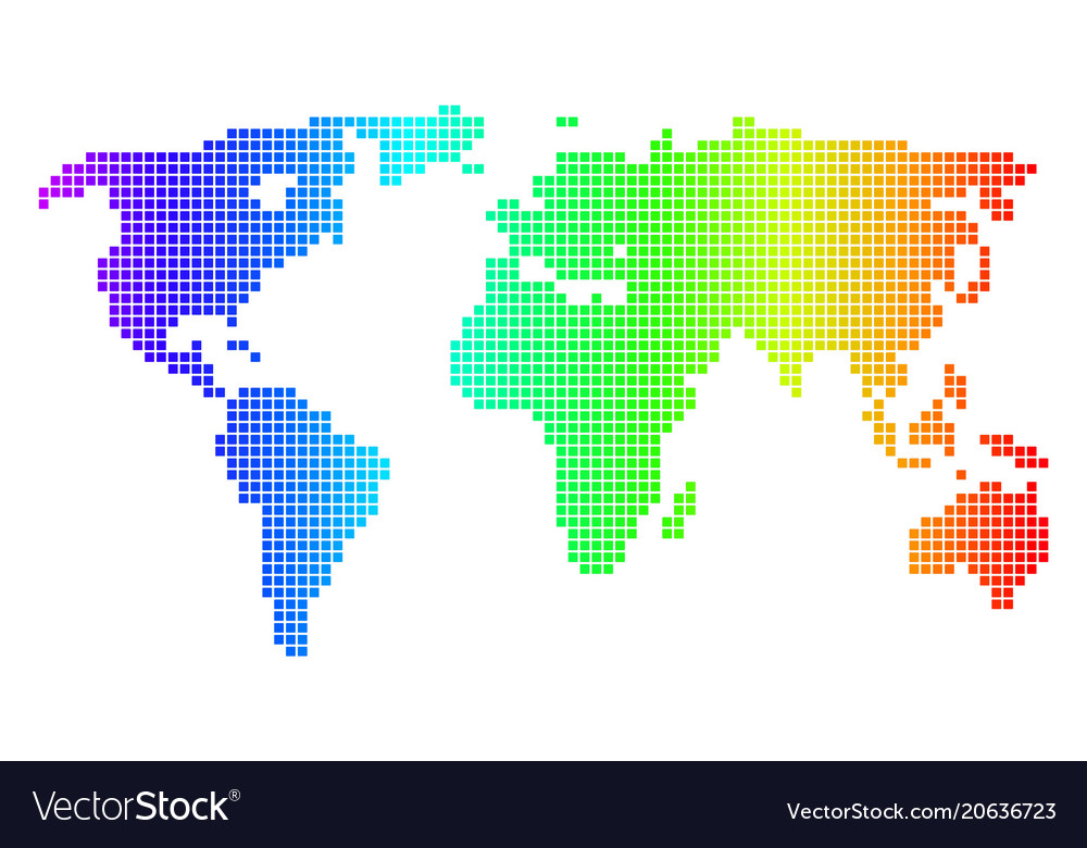 Spectrum dot world map vector image Spectrum dot world map