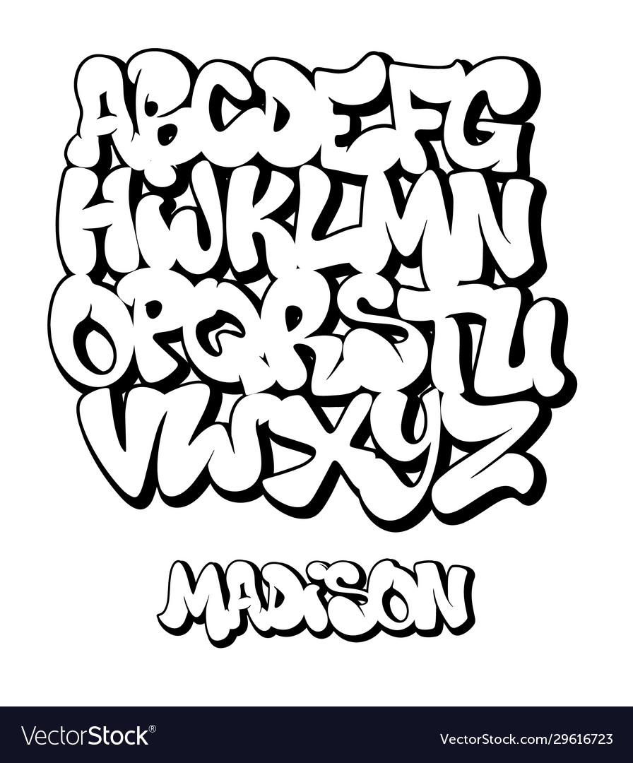 Graffiti marker font - Hand written - Vector alphabet Stock Vector