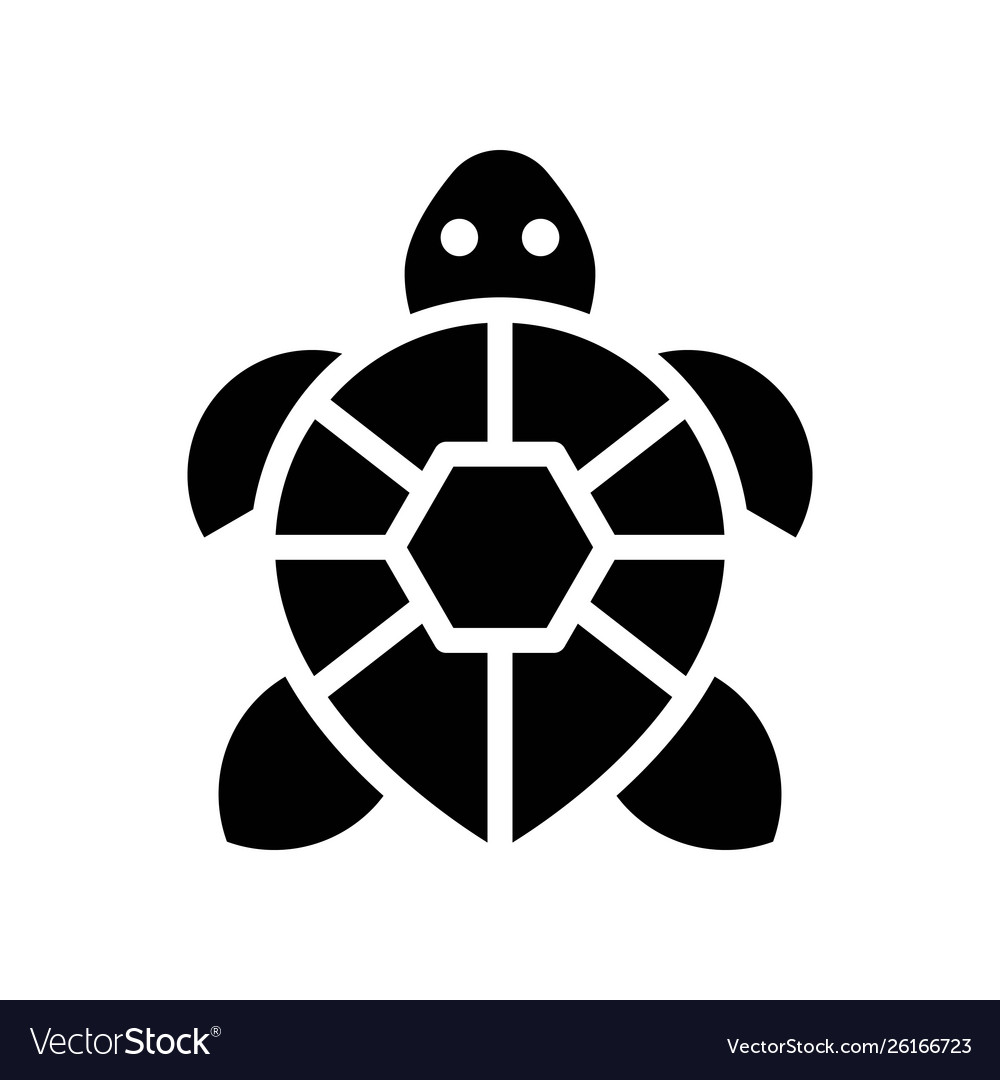 Turtle tropical related solid style icon Vector Image