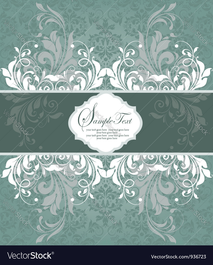 Vintage styled card with floral ornament