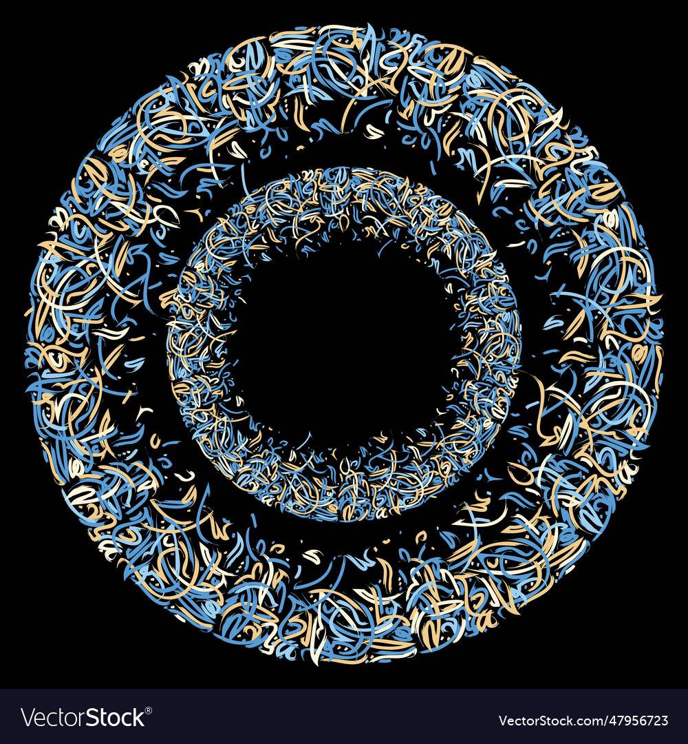 Yellow and blue abstract islamic circle vector image Yellow and blue abstract islamic circle