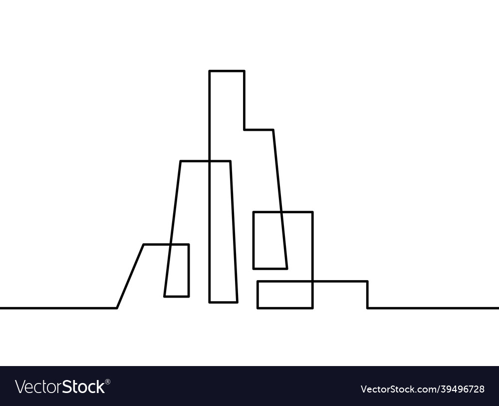 Abstract architecture as continuous lines drawing Vector Image Abstract architecture as continuous lines drawing
