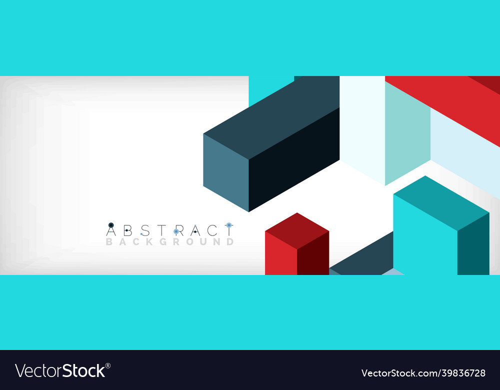 Abstract background 3d cubes cubic elements vector image Abstract background 3d cubes cubic elements
