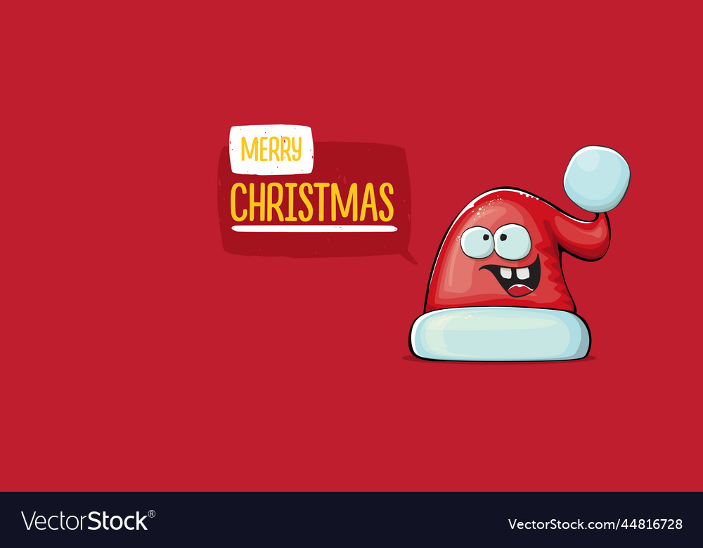 Cartoon Santa Claus Red Hat With Smile Face Vector Image 4567