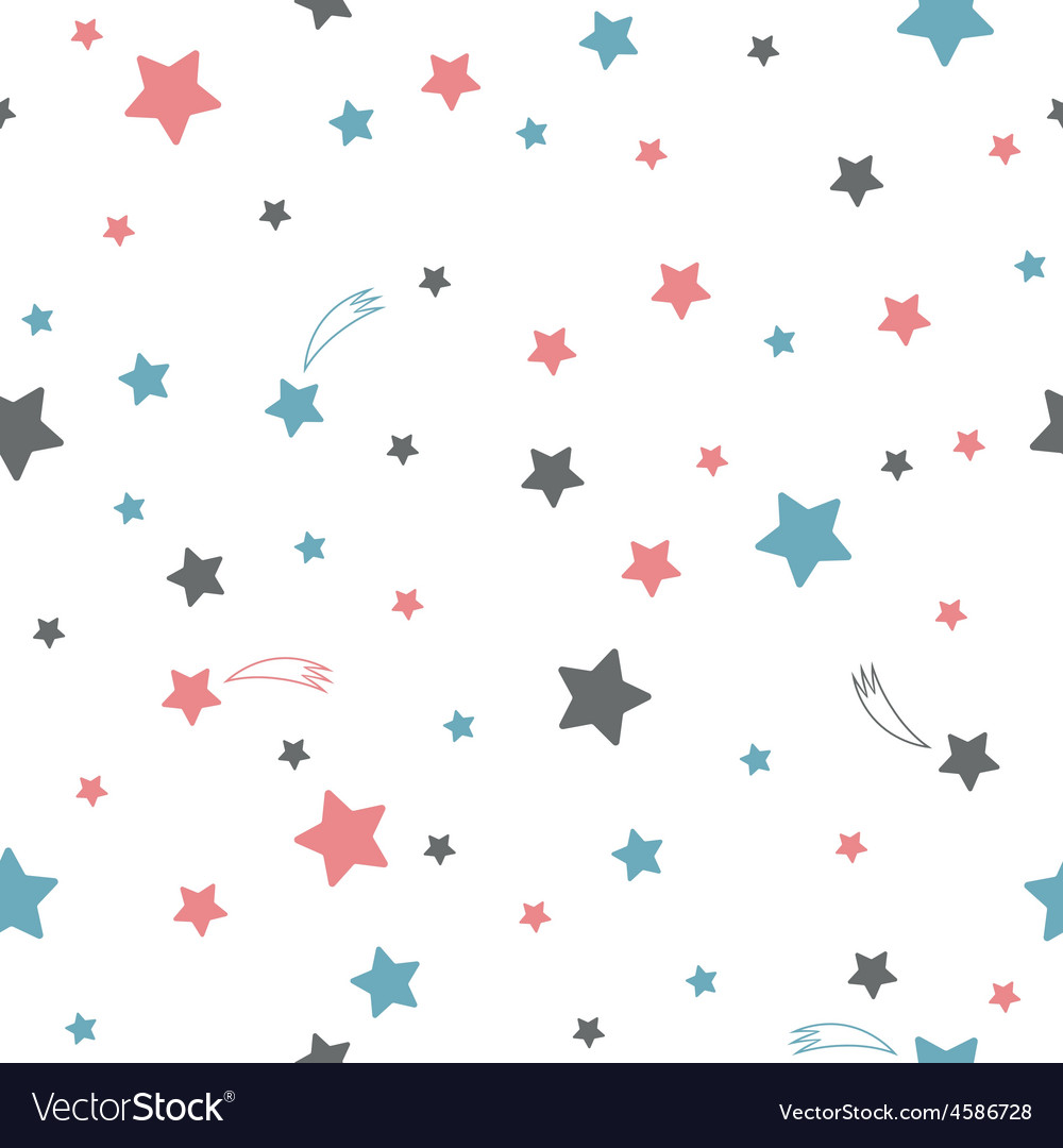 Cute seamless pattern with stars Royalty Free Vector Image