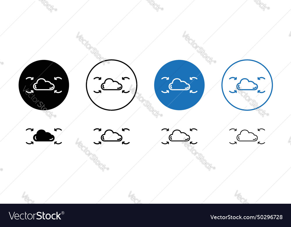 Data aggregation icon set cloud computing