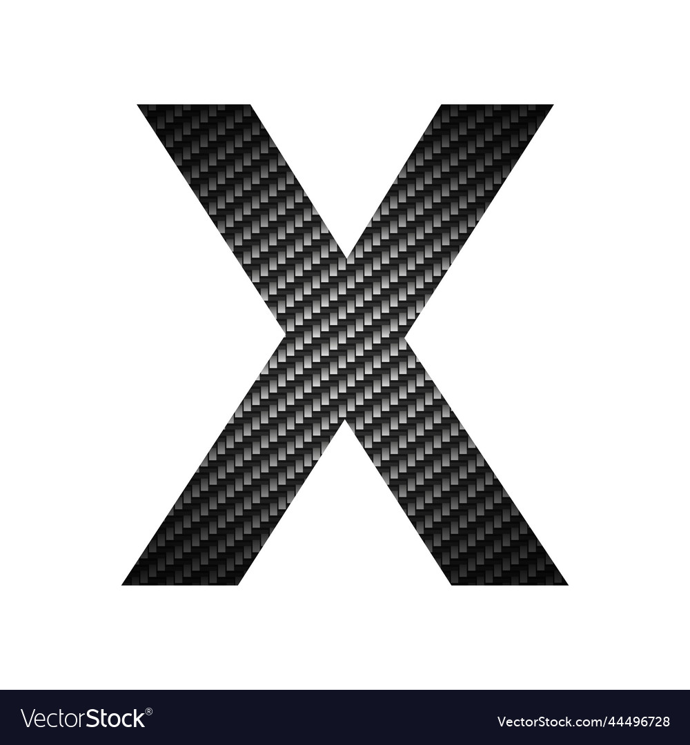 English alphabet letter x carbon dark texture