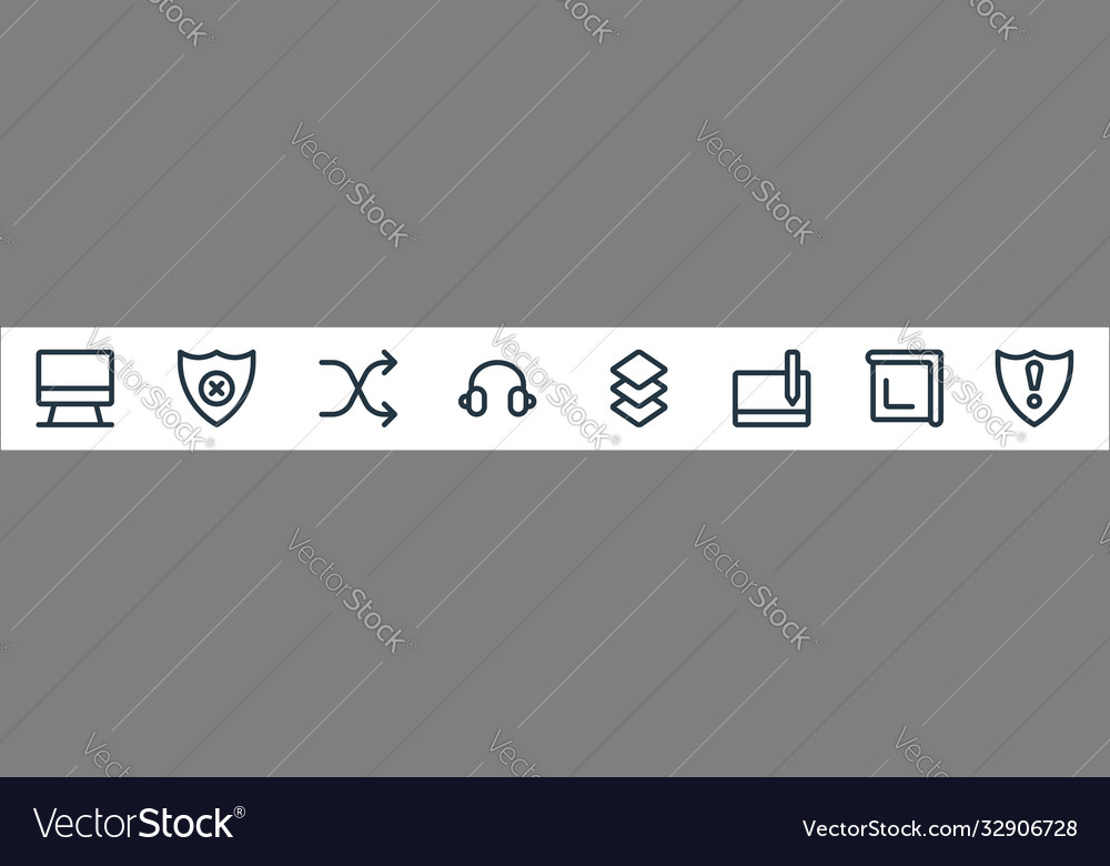 Graphic design line icons linear set quality