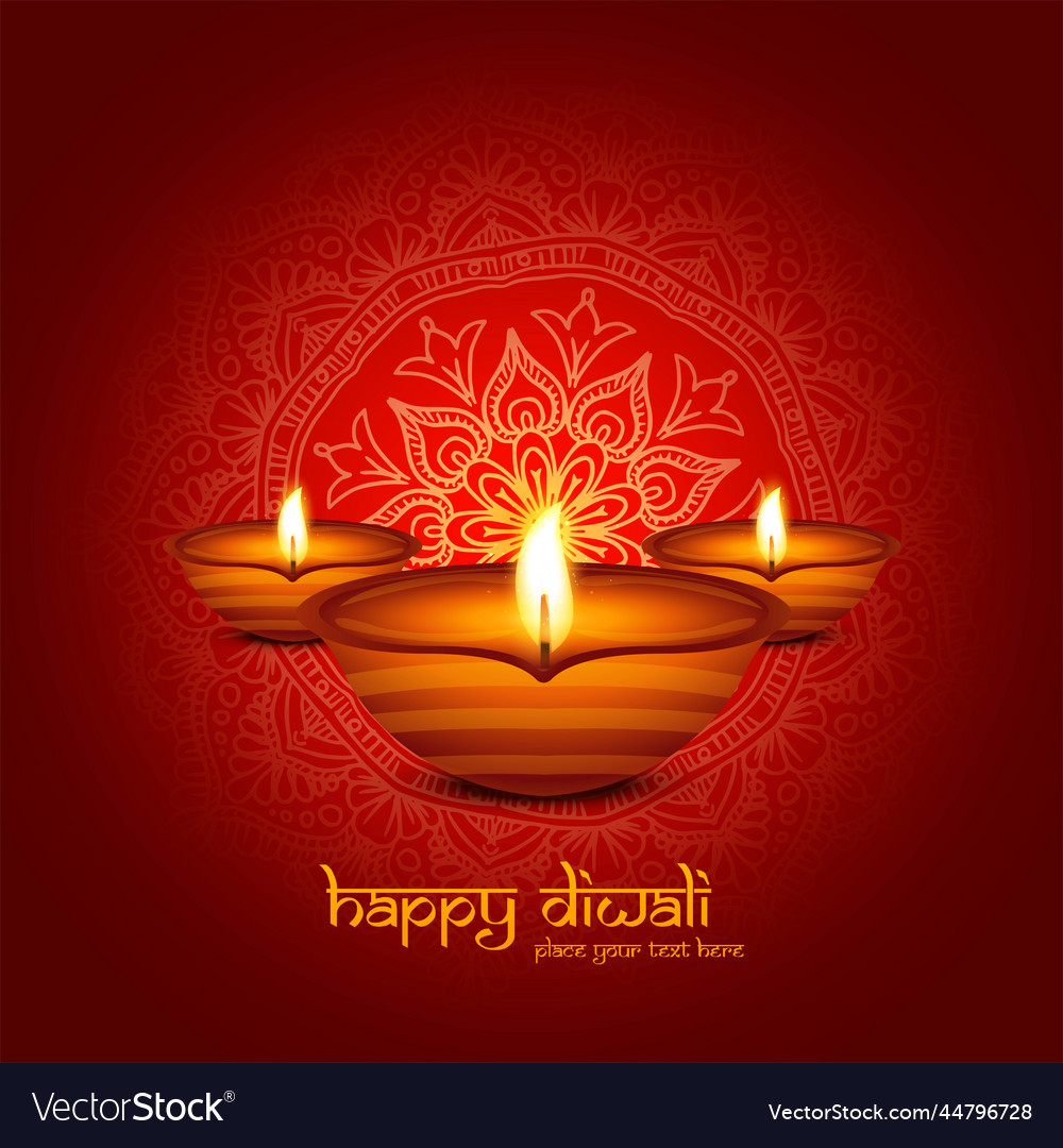 Happy diwali indian religious festival classic Vector Image