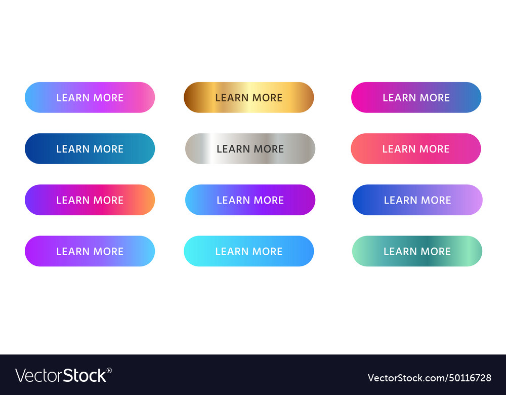 Learn more button rounded in gradient vibrant