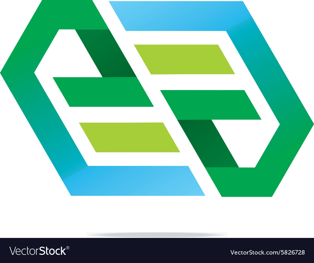 Logo abstract symbol hexa connecting icon element