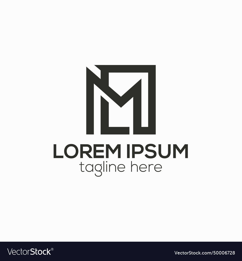 Modern m letter abstract logo design Royalty Free Vector