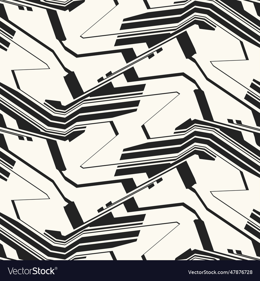 Monochrome glitch effect textured zigzag pattern vector image Monochrome glitch effect textured zigzag pattern