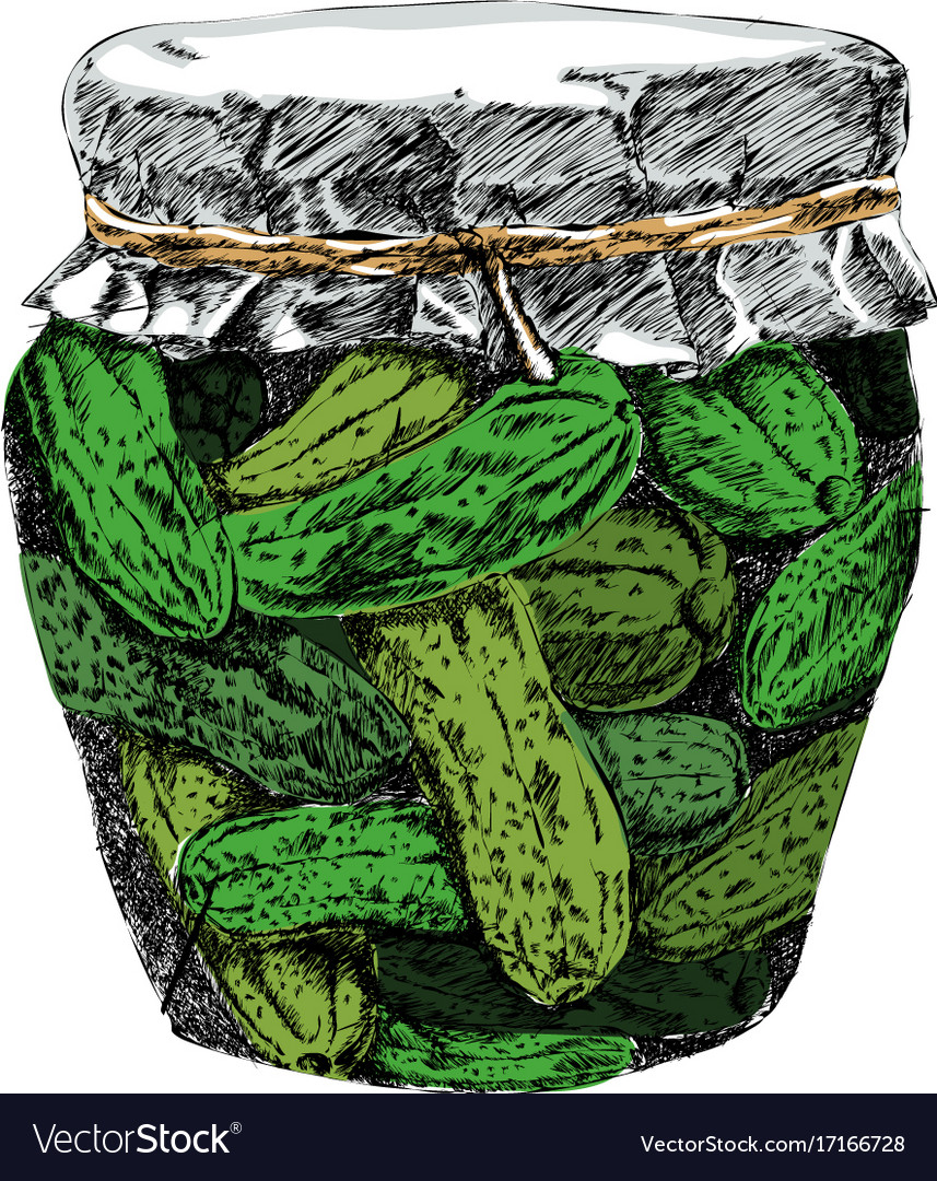Pickled Cucumbers in Jar