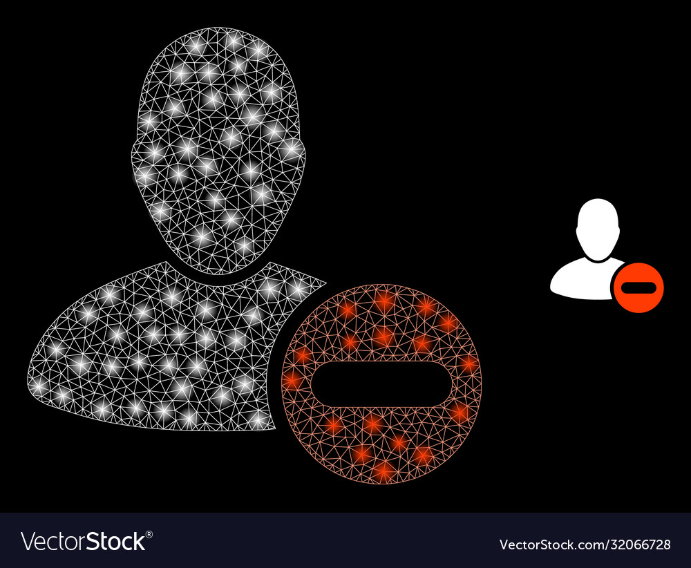 Remove user - bright web net with light spots vector image Remove user - bright web net with light spots