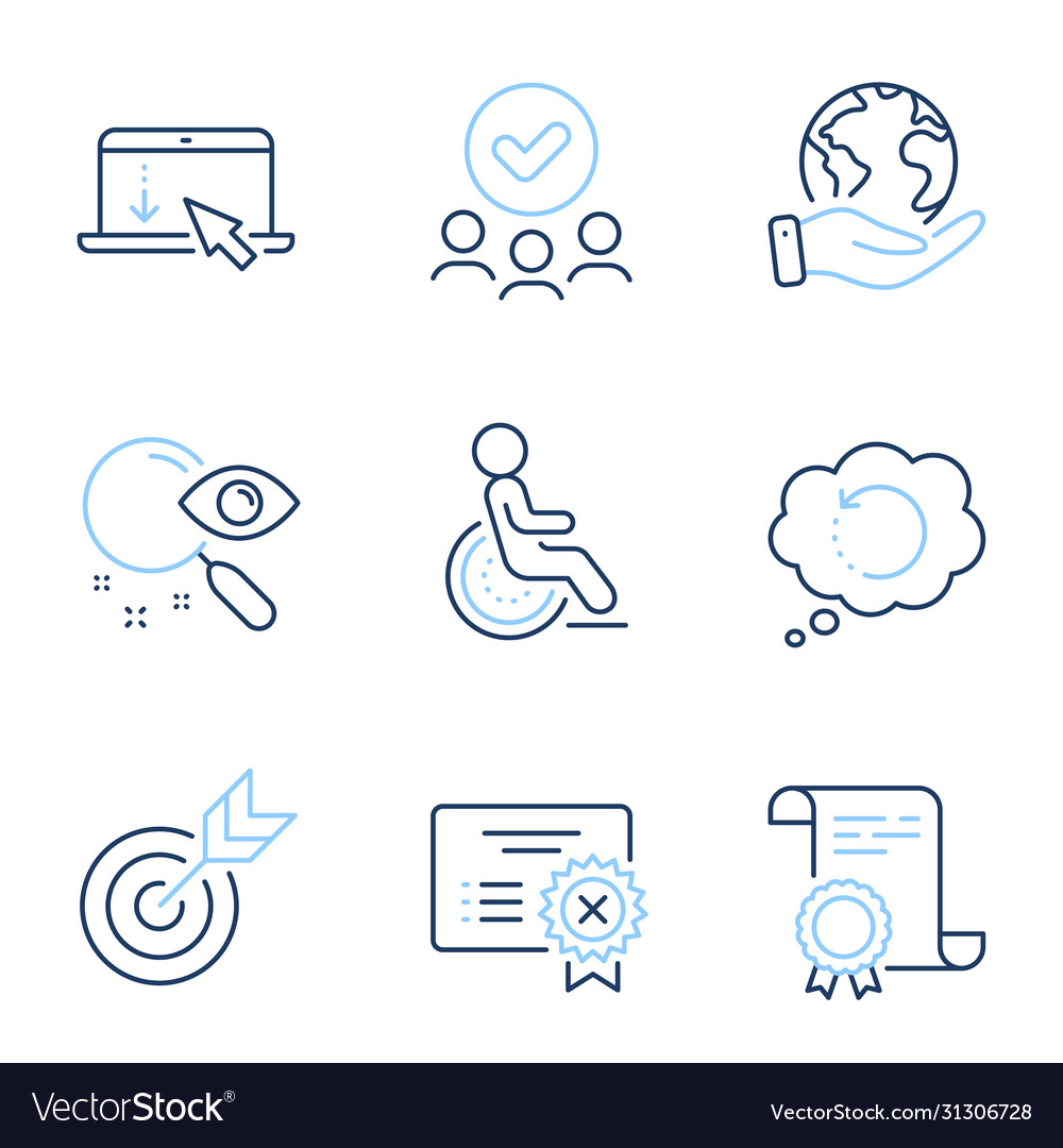 Scroll down disability and recovery data icons vector image Scroll down disability and recovery data icons