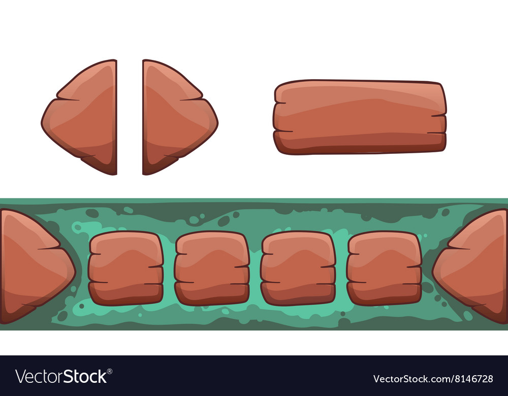 Set of cartoon buttons with different shapes gui
