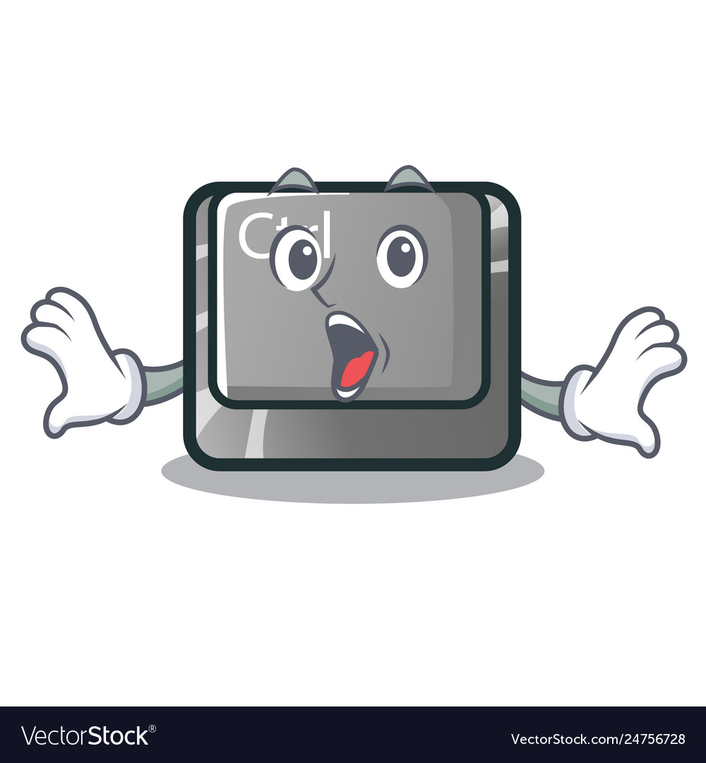 Surprised character ctrl button attached vector image Surprised character ctrl button attached