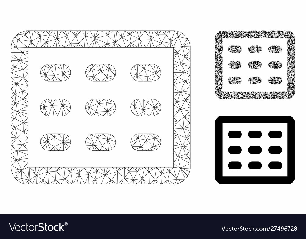 Table grid mesh 2d model and triangle vector image Table grid mesh 2d model and triangle