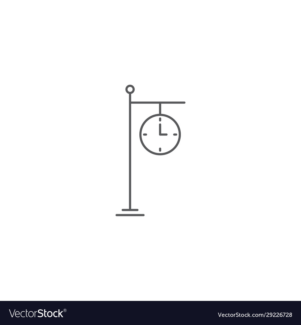 Train station clock icon concept design isolated