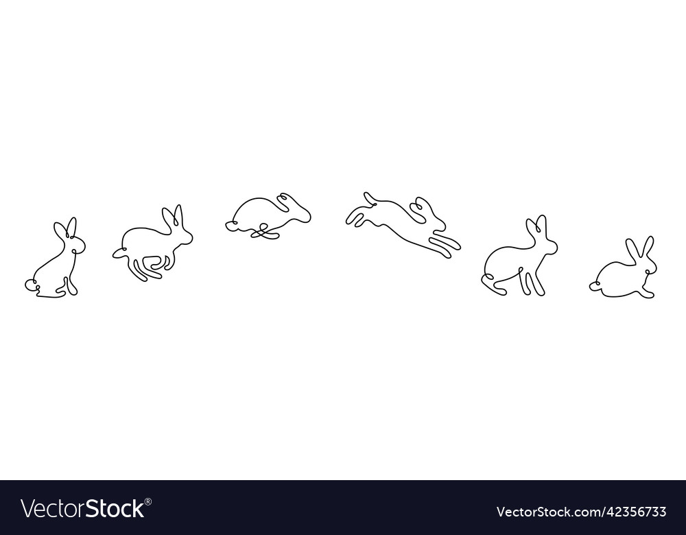 A set of rabbit jump phases the hare is sitting Vector Image