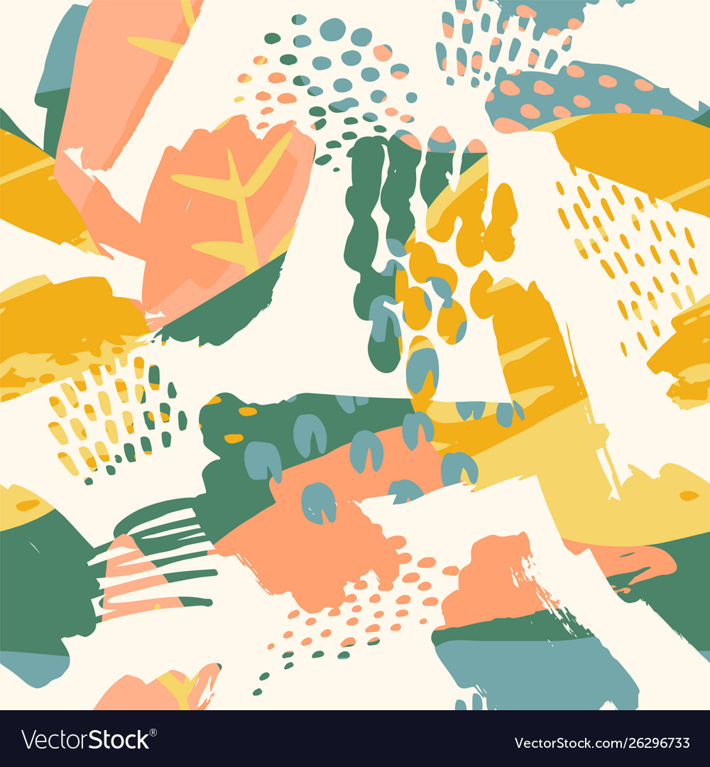 Abstract artistic seamless pattern with trendy vector image Abstract artistic seamless pattern with trendy