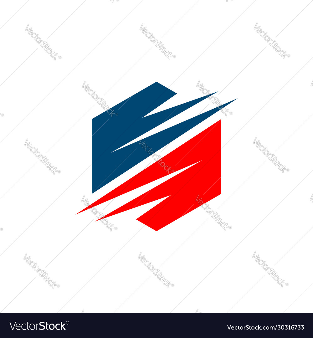 Abstract thunderbolt in hexagon shape design