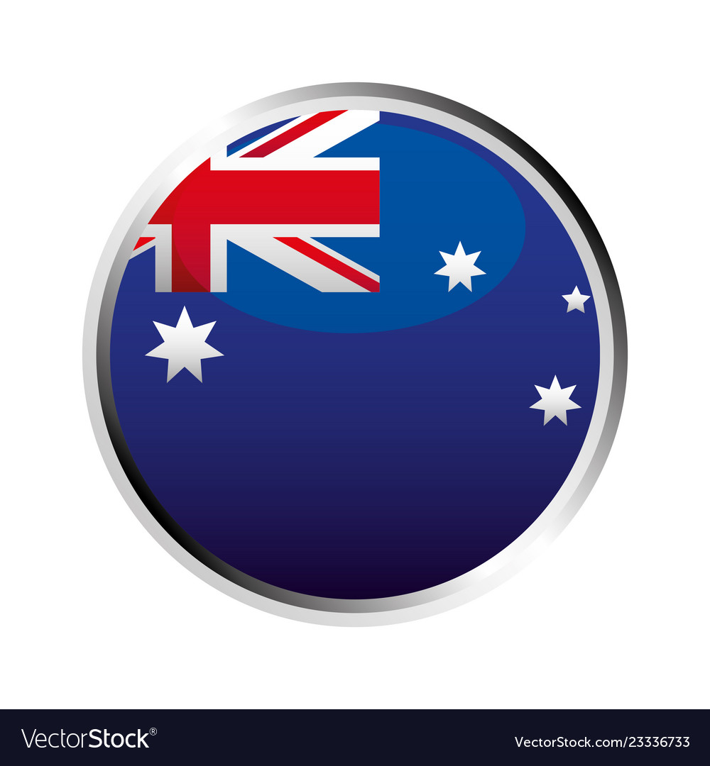 Australia flag button symbol on white background Vector Image