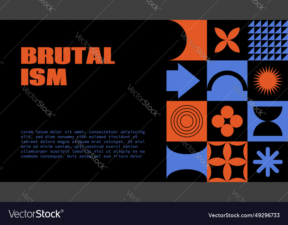 Brutalism presentation template abstract Vector Image