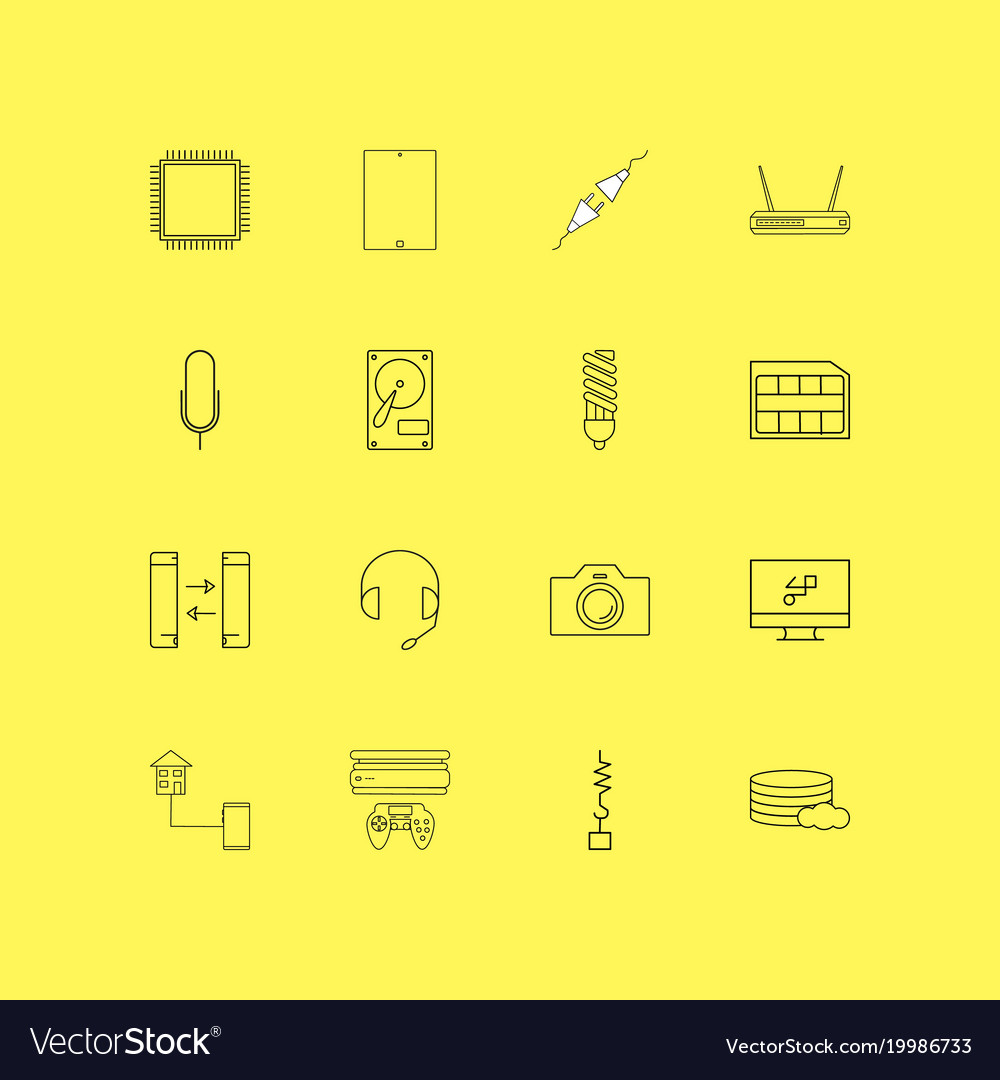 Devices linear icon set simple outline icons