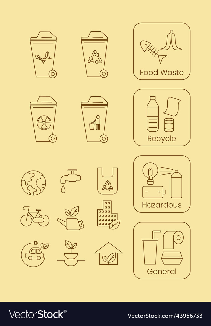 Environment icon design elements set Vector Image Environment icon design elements set