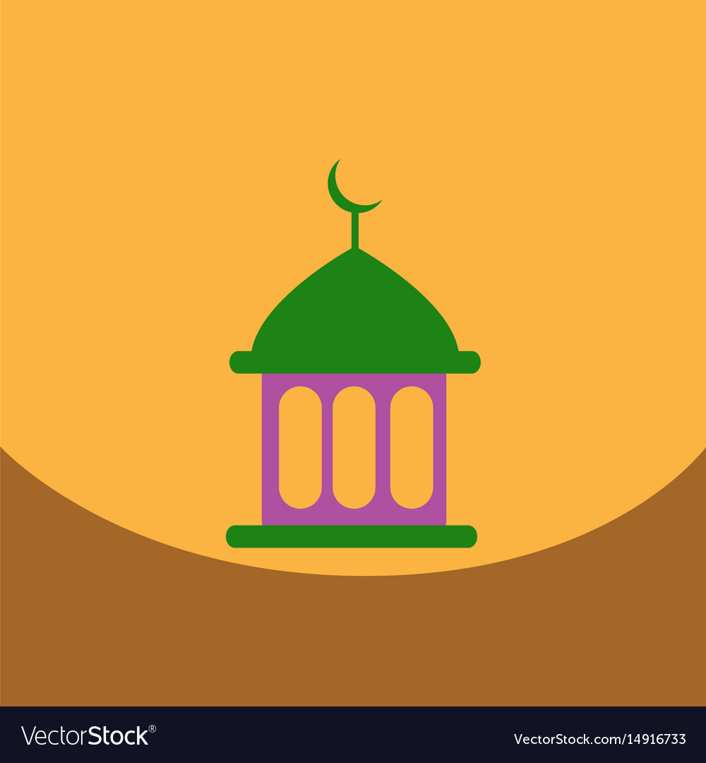 Flat Icon Design Collection Ramadan Royalty Free Vector