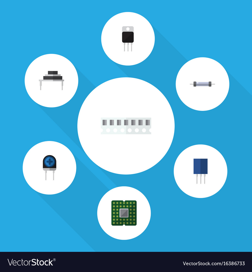 Flat icon technology set of memory unit