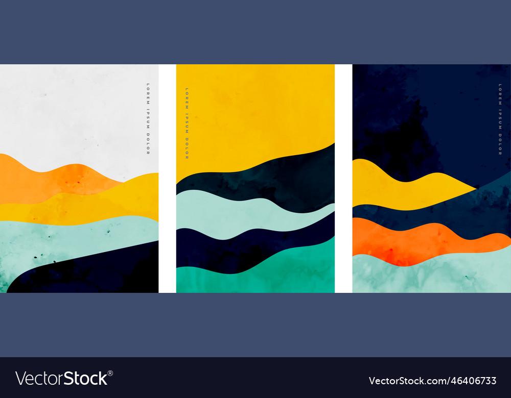 Minimalist curve lines shape flyer set of three